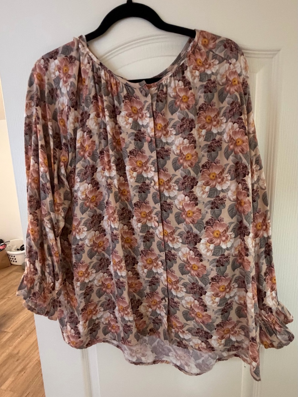 Wilfred Floral Blouse in Dusty Pink and Cream